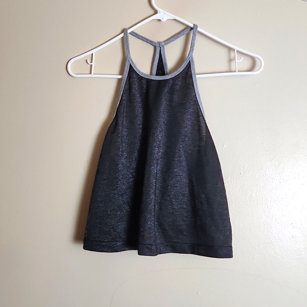 FP movement by Free People Shiny Black Crop Racerback Tank